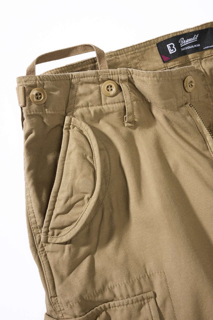 Side view of Brandit M-65 Ladies Pants, beige, Size 36 for Women
