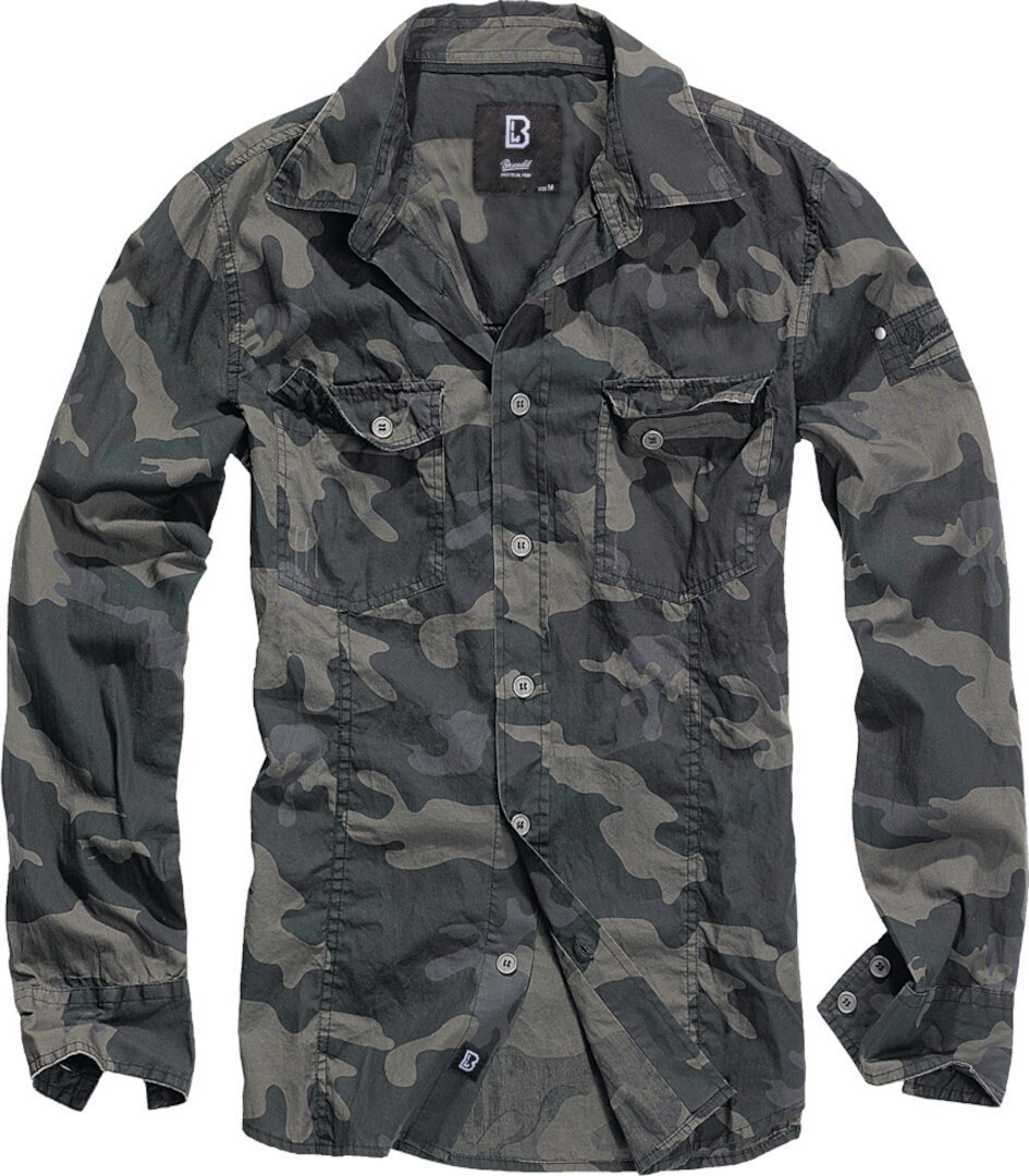 Brandit SlimFit Рубашка Темный камуфляжный 3XL 