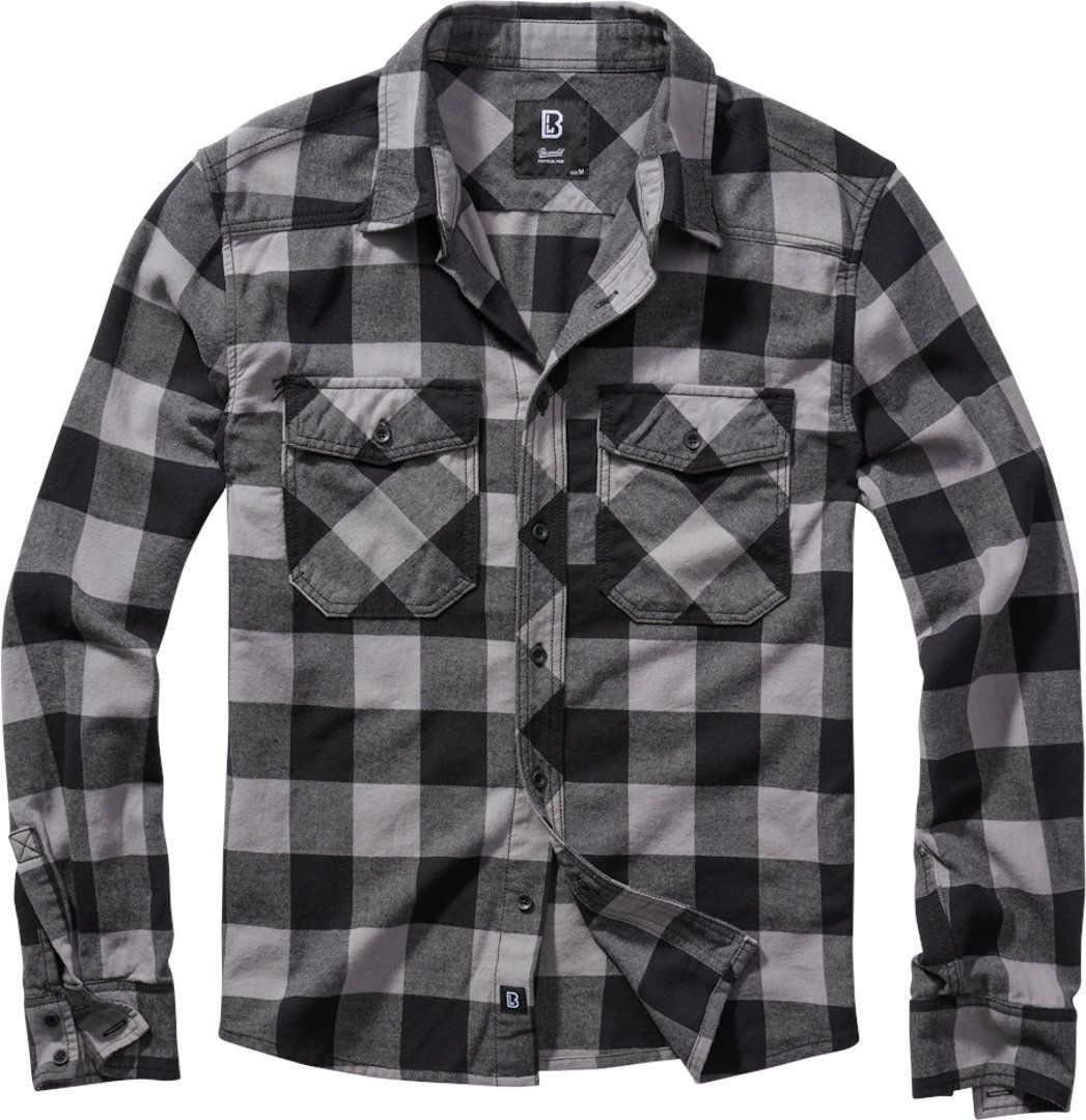 Brandit Check Shirt, black-grey, Size S, black-grey, Size S