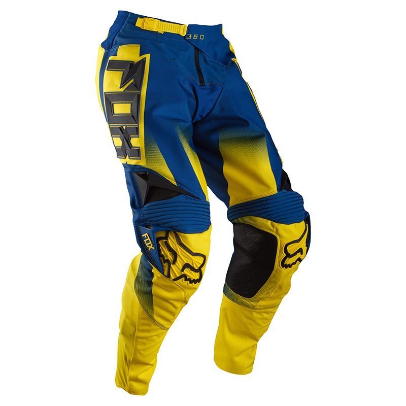FOX 360 Franchise Motocross Pants, blue-yellow, Size 28, blue-yellow, Size 28