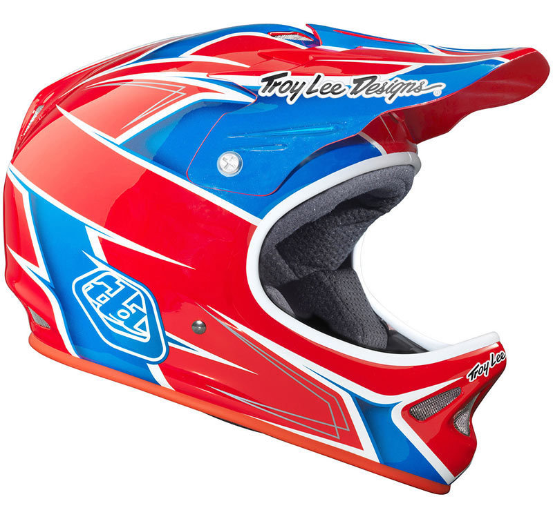 Troy Lee Designs D2 Turbo Rot/Blau Downhill Helm