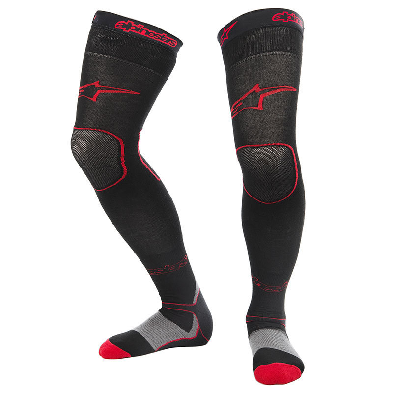 Alpinestars Men's Black Red Long Mx Socks, Black-Red, Size L Xl 2XL For