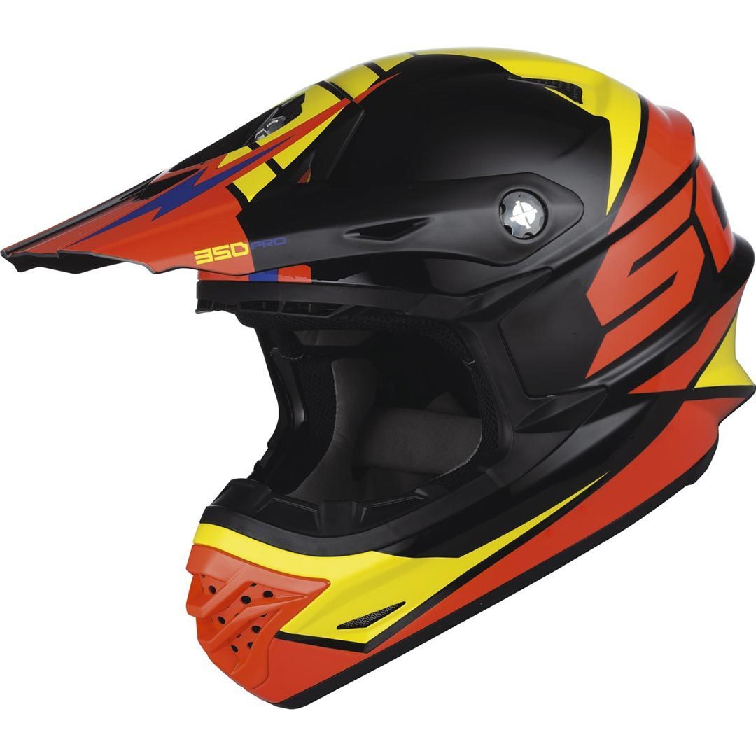 Scott 350 Pro Podium Motocross Helmet, black-orange, Size L, black-orange, Size L