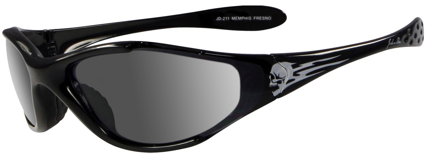John Doe Memphis Skull Sunglasses, black, black, Size One Size
