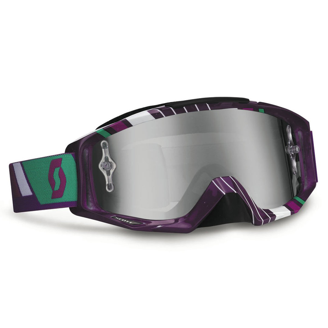 Scott Tyrant Silver Chrome Works Motocross Goggles, purple, purple, Size One Size