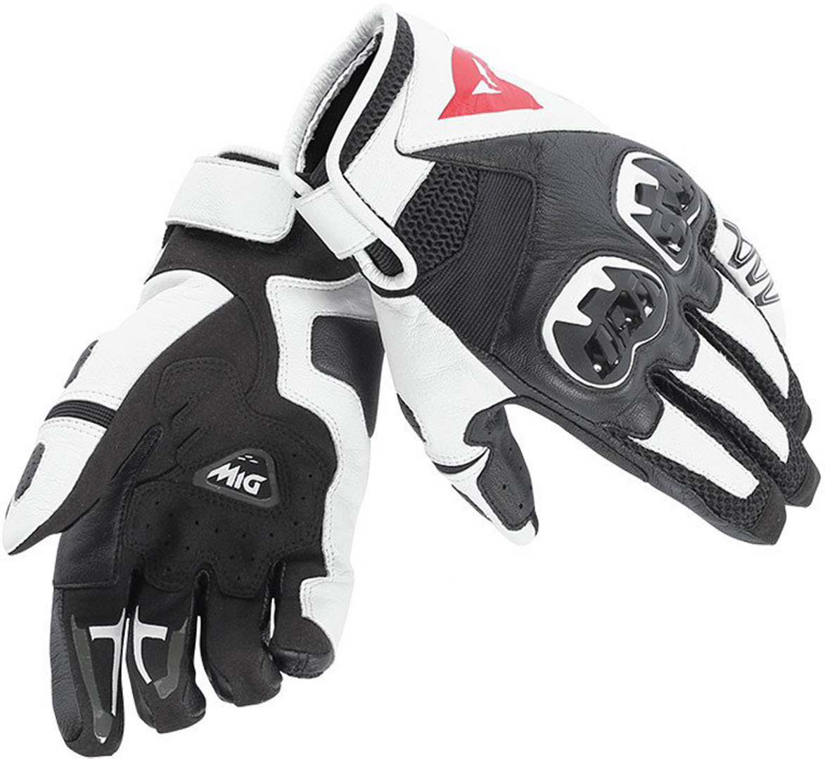 Dainese Mig C2 Motorfiets handschoenen, zwart-wit, afmeting 2XL