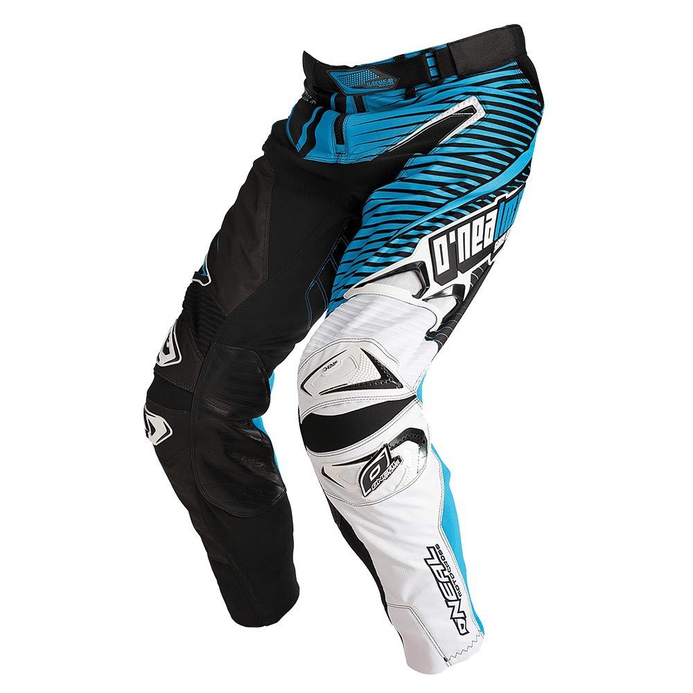 O´Neal Hardwear Flow Motocross Pants, black-white-blue, Size 28, black-white-blue, Size 28