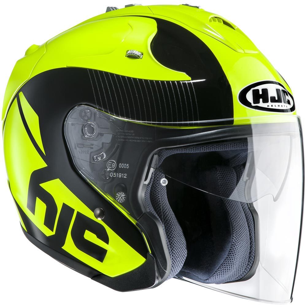 HJC FG Jet Acadia Helmet, black-yellow, Size S, black-yellow, Size S