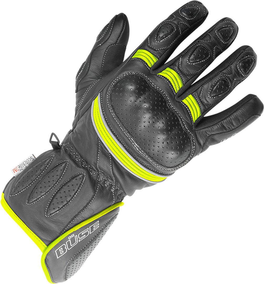 Büse Pit Lane Ladies Gloves, black-yellow, Size S for Women, black-yellow, Size S for Women