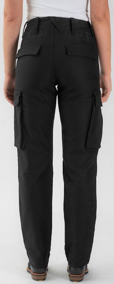 Side view of Rokker Black Jack Cargo Motorcycle Textile Pants, Size 46 for Men