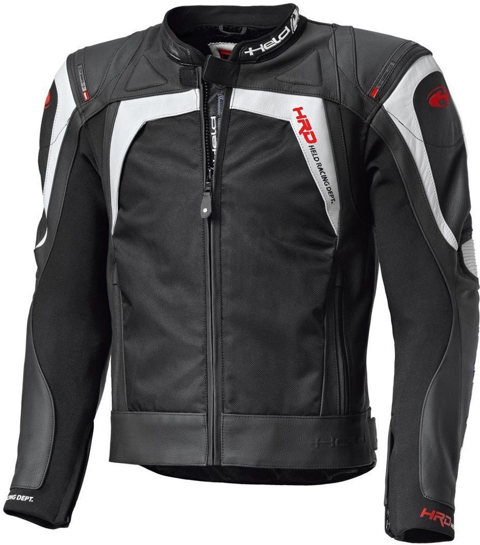 Held Hashiro Motorcycle Leather/Textile Jacket, black-white, Size 50, black-white, Size 50