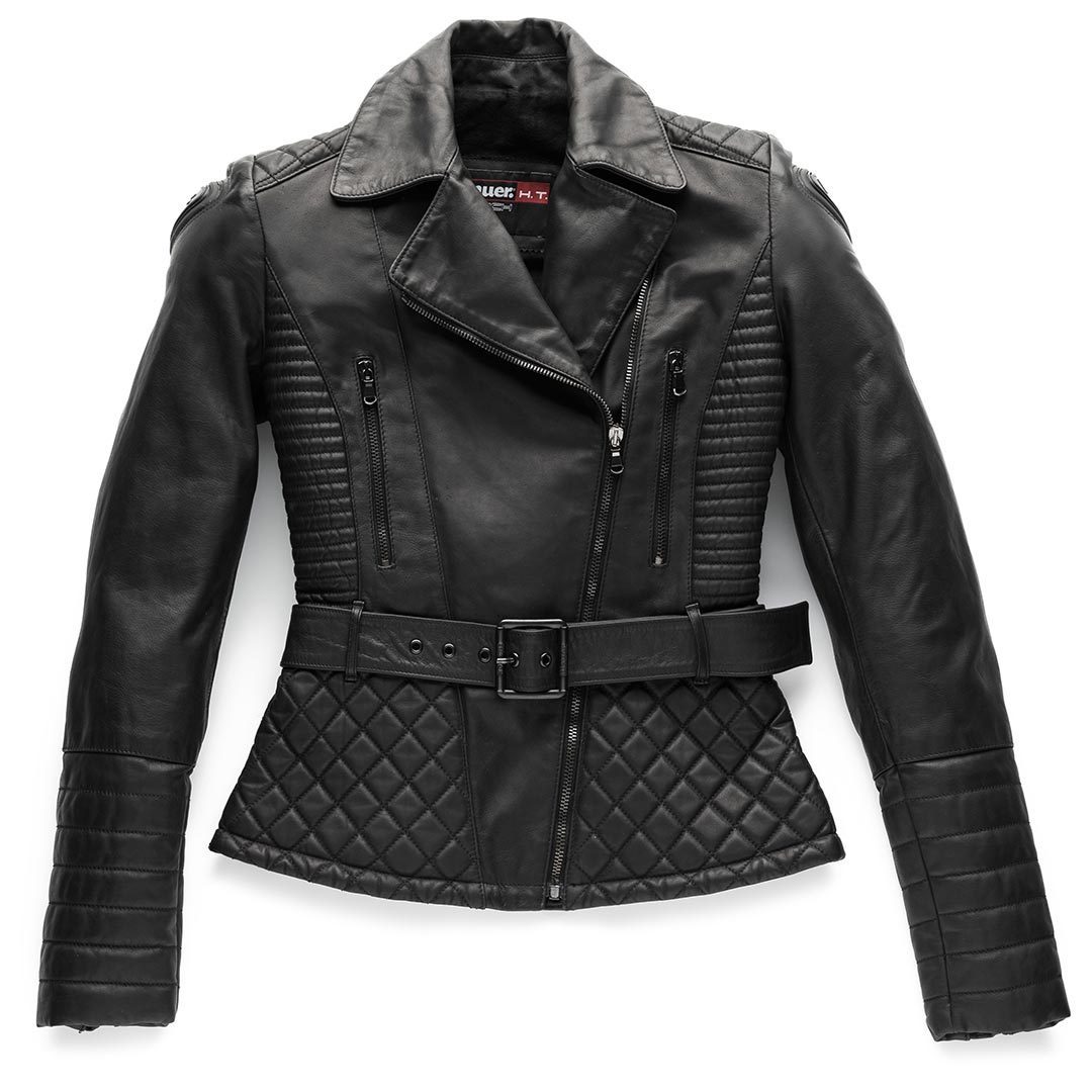 Blauer Trinity Black Ladies Motorcycle Leather Jacket, Size XS for Women, black, Size XS for Women