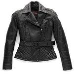 Blauer Trinity Black Дамы мотоцикл кожаной куртке