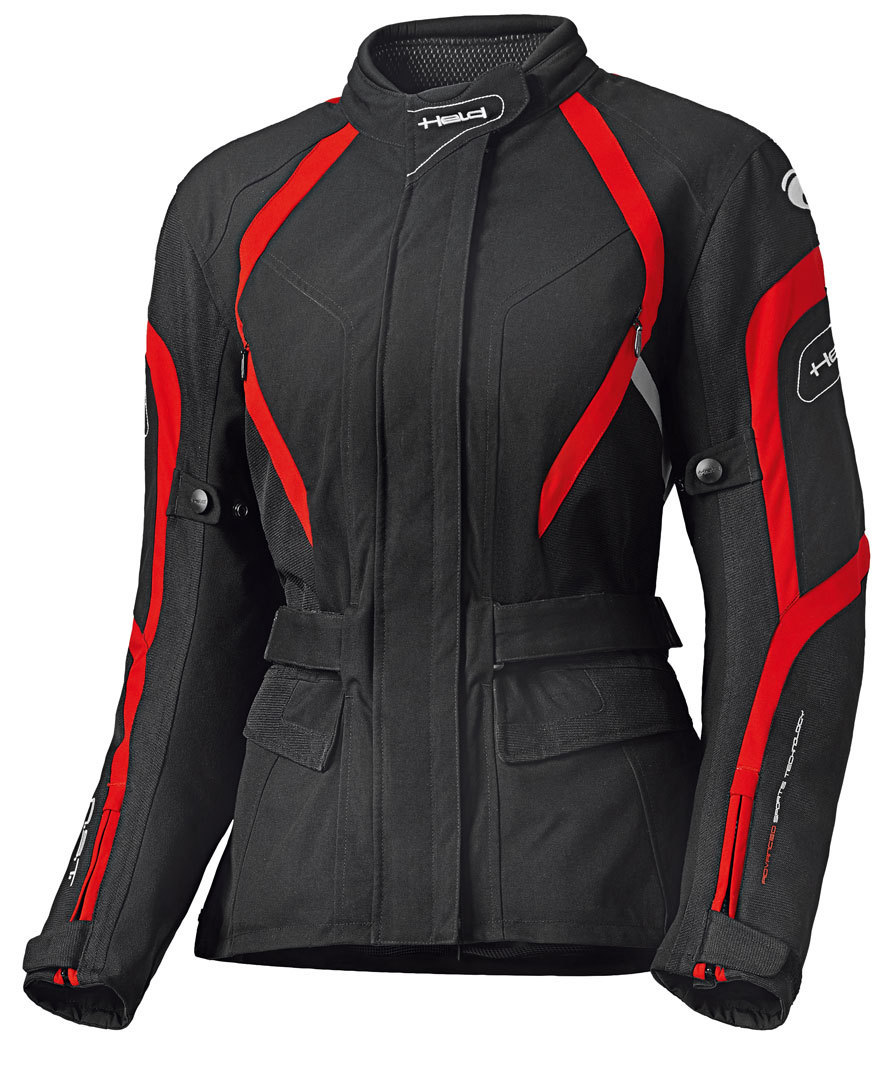 Held Shane Ladies Textile Jacket, black-red, Size XS for Women, black-red, Size XS for Women