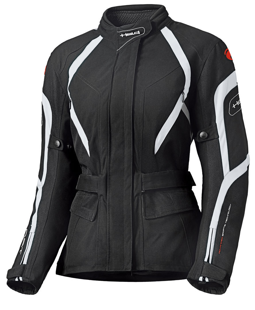 Held Shane Ladies Textile Jacket, black-white, Size XS for Women, black-white, Size XS for Women