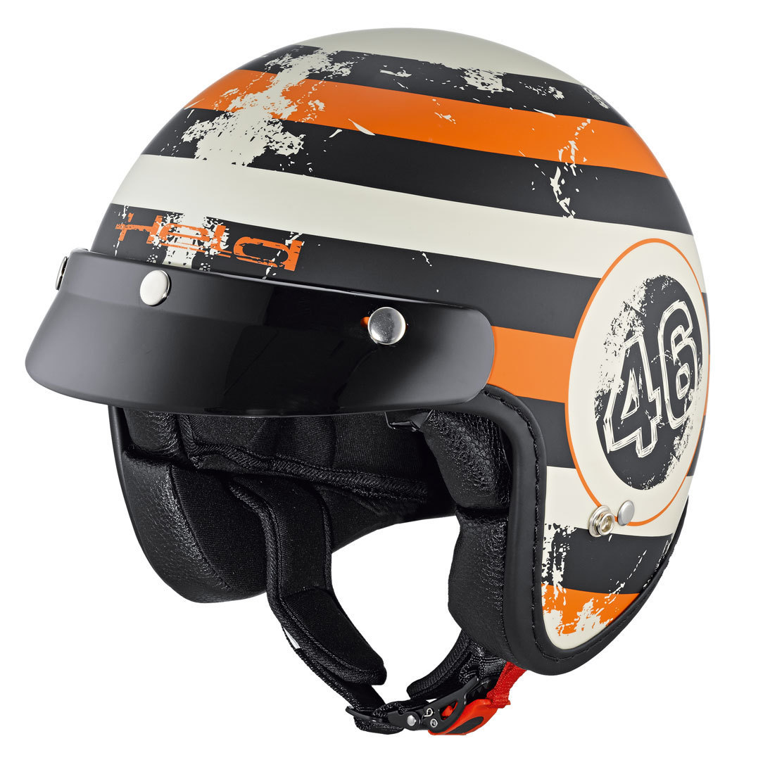 Held Black Bob Jet Helmet Decor, black-orange, Size XS, black-orange, Size XS