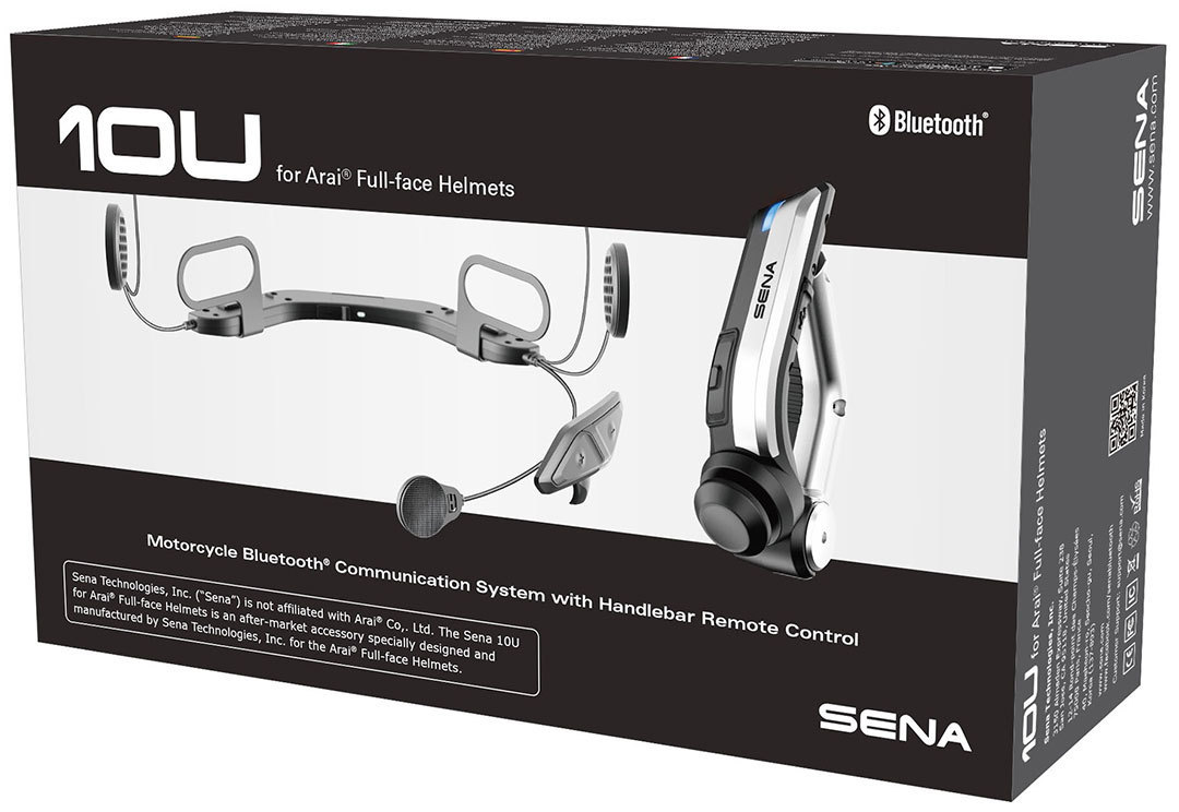 Sena 10U - Arai Bluetooth Communication System Single Pack, black, black, Size One Size