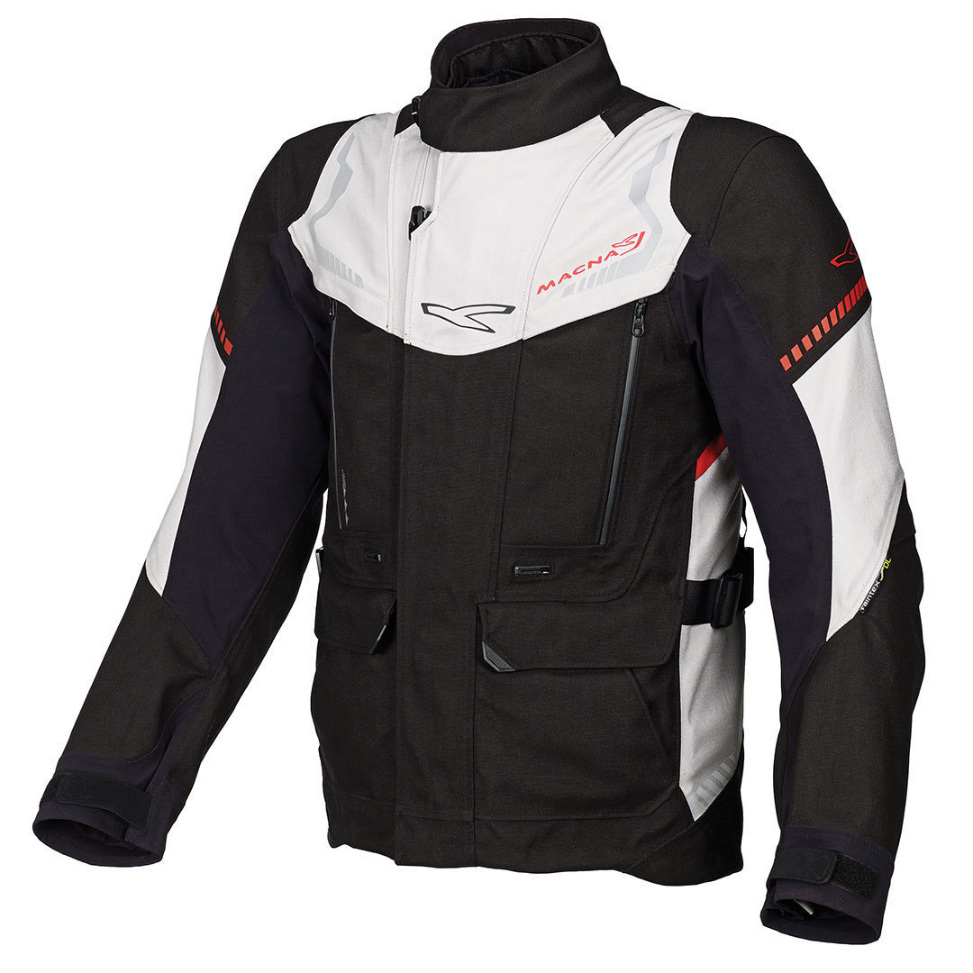 Macna Cobalt Motorcycle Textile Jacket, black-white, Size L, black-white, Size L