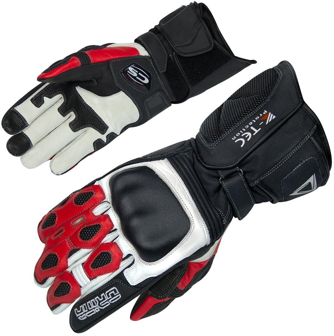 Orina Force Motorcycle Gloves, black-white-red, Size S, black-white-red, Size S