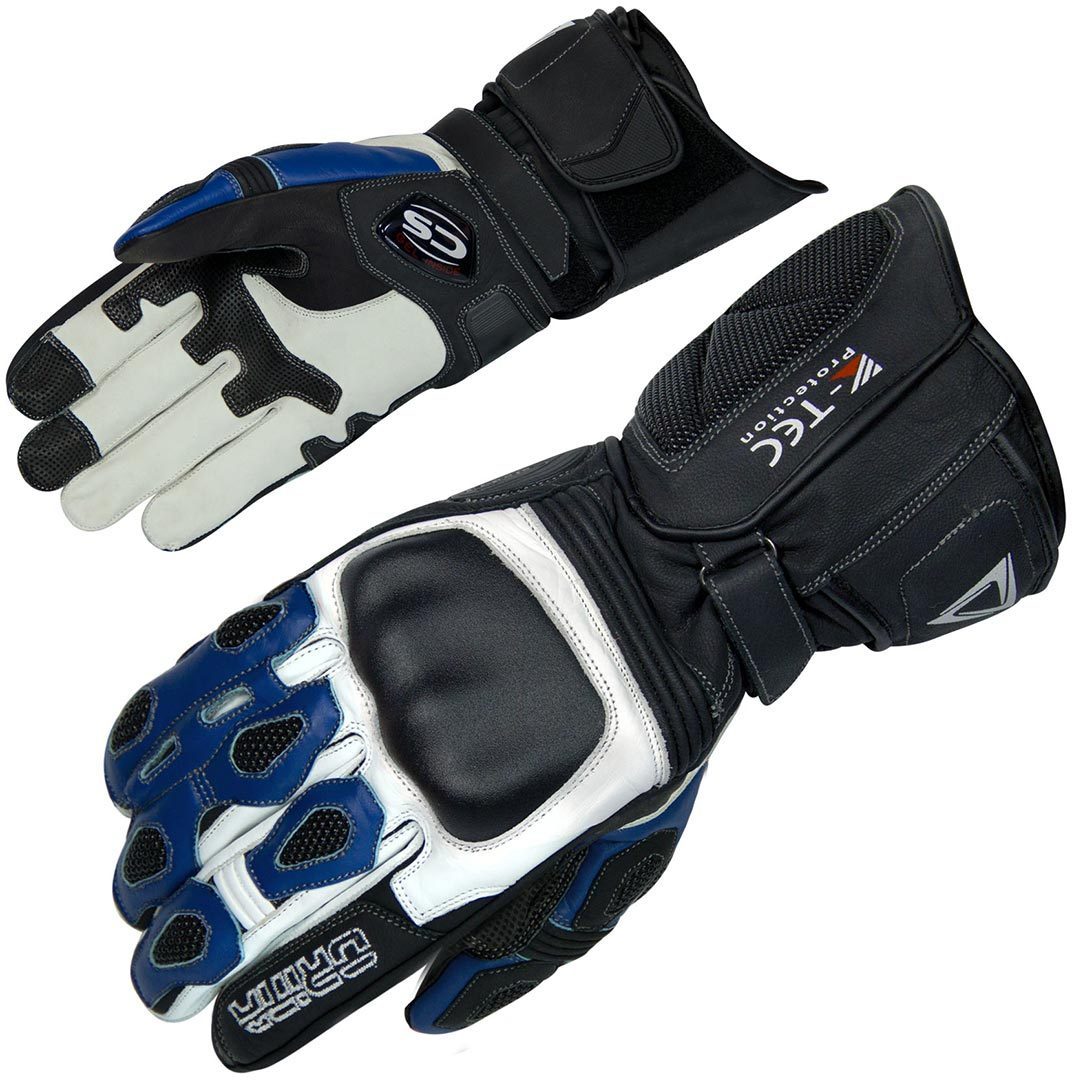 Orina Force Motorcycle Gloves, black-white-blue, Size S, black-white-blue, Size S