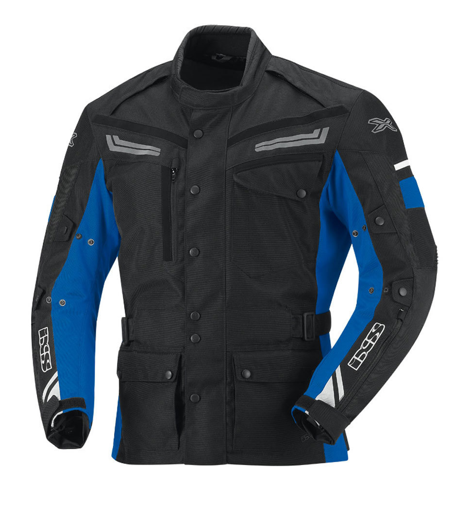 IXS Evans Textile Jacket, black-blue, Size S, black-blue, Size S