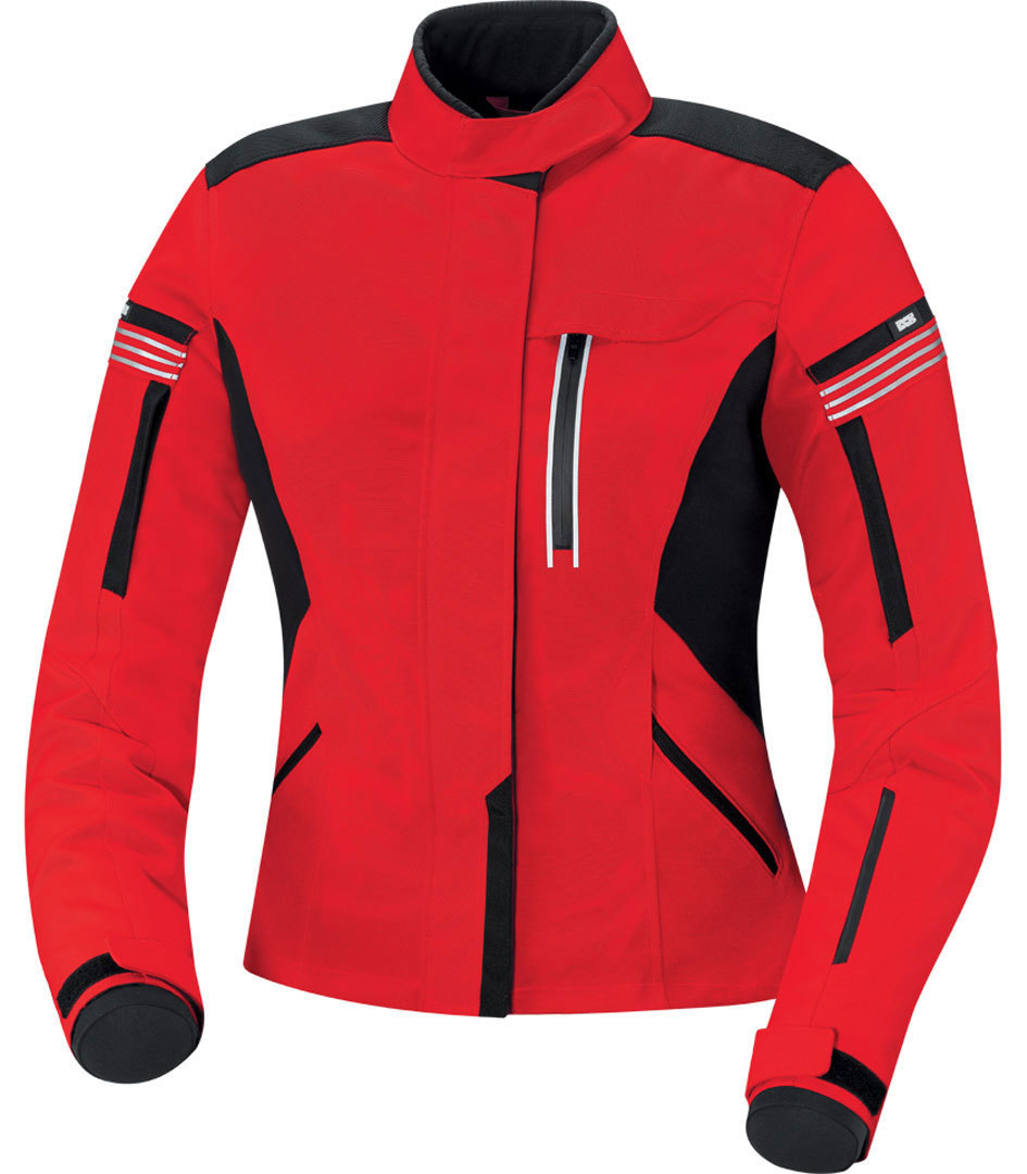 IXS Finja Ladies Textile Jacket, black-red, Size XS for Women, black-red, Size XS for Women