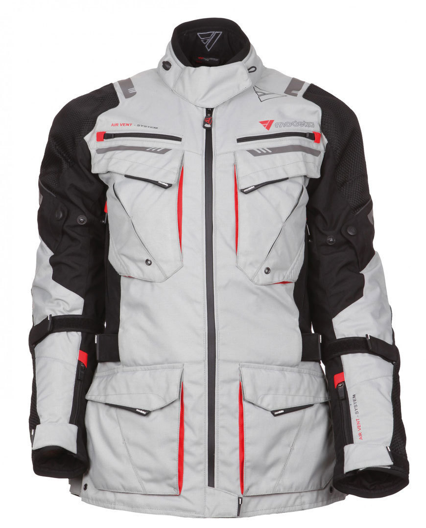 Modeka X-Renegade Ladies Textile Jacket, black-grey, Size 34 for Women, black-grey, Size 34 for Women