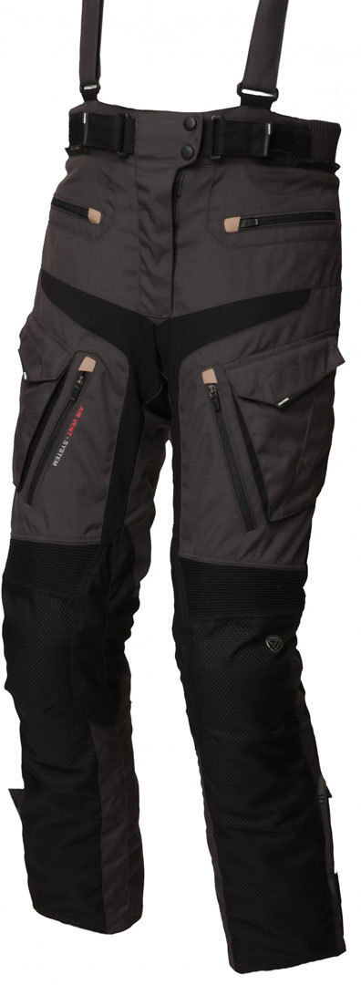 Modeka X-Renegade Ladies Textile Pants, black-grey, Size 36 for Women, black-grey, Size 36 for Women
