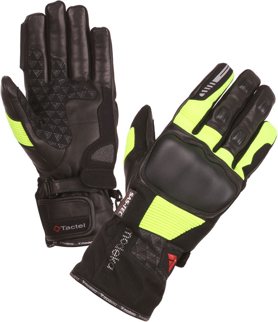 Modeka Tacoma Motorcycle Gloves, black-yellow, Size L, black-yellow, Size L