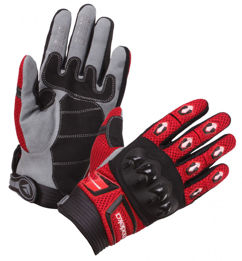 Modeka MX Top Gloves, black-red, Size M L, black-red, Size M L