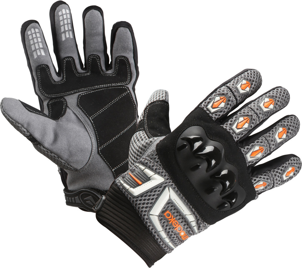 Modeka MX Top Handskar, grå-orange, storlek XL