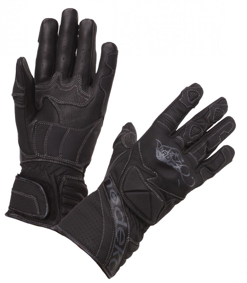 Modeka Ladies Motorcycle Gloves, black, Size XS for Women, black, Size XS for Women