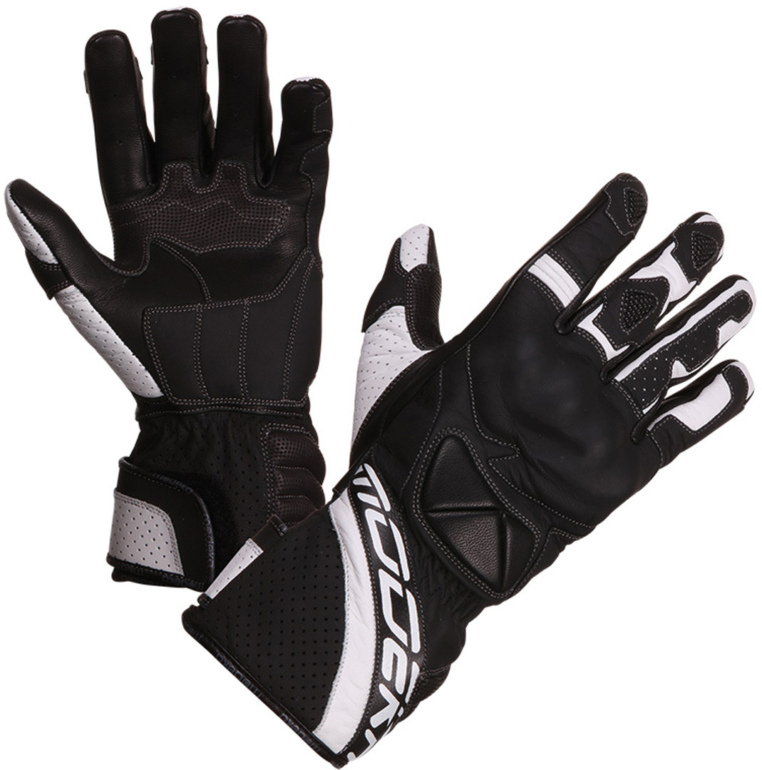 Modeka Ladies Motorcycle Gloves, black-white, Size S for Women, black-white, Size S for Women