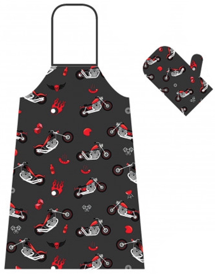 Booster Apron And Oven Glove Set, multicolored, multicolored