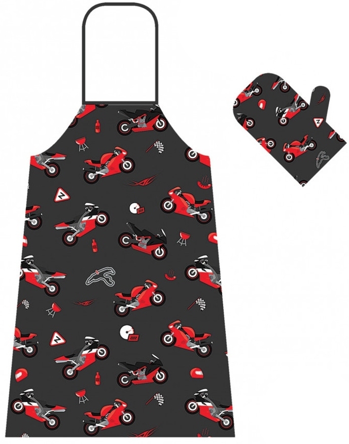 Booster Apron And Oven Glove Set, multicolored, multicolored