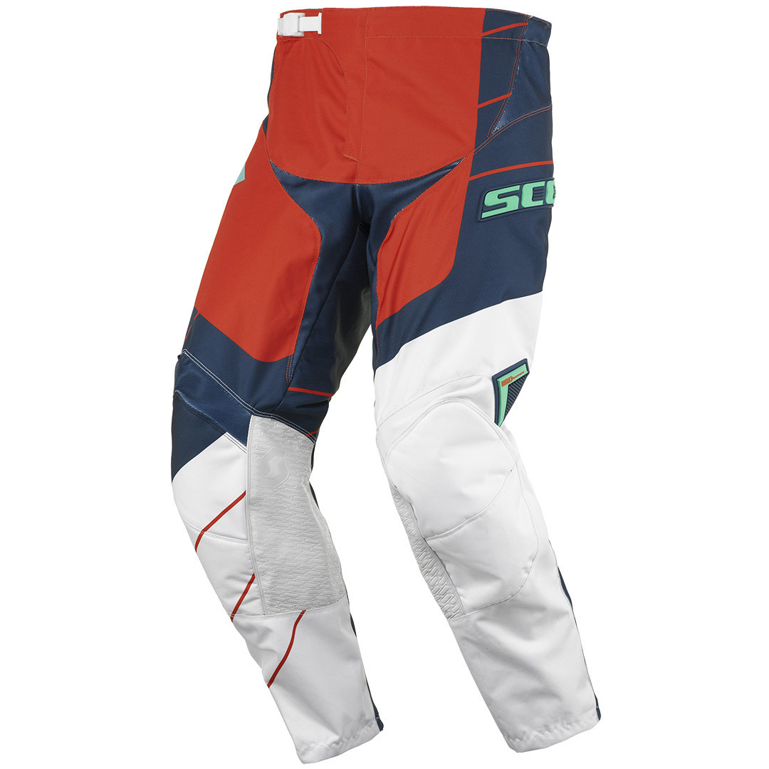 Scott 350 Race Motocross Pants 2016, white-blue-orange, Size 28, white-blue-orange, Size 28
