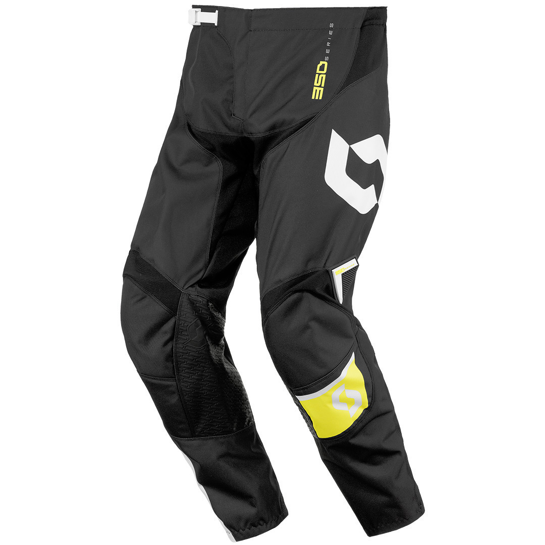 Image of Scott 350 Dirt Bambini Motocross pantaloni, nero-giallo, dimensione 24