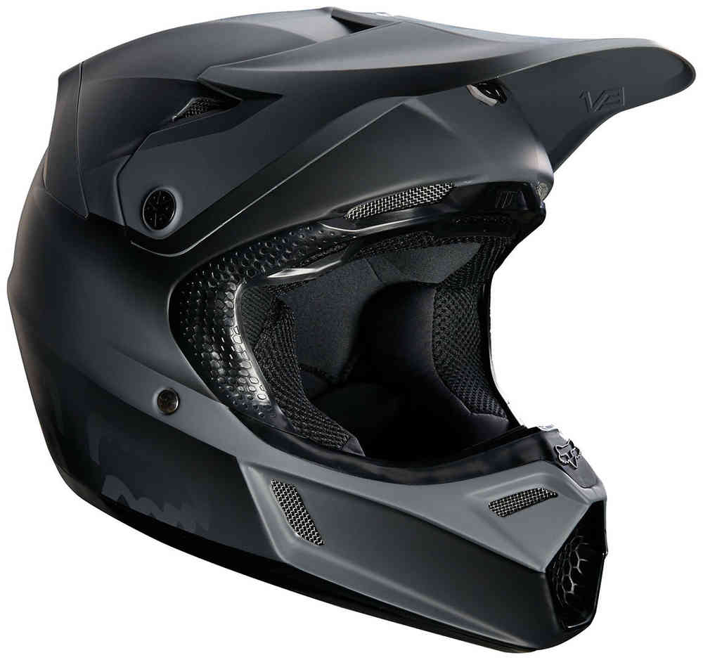 FOX V3 Matte Black Bambini Motocross casco