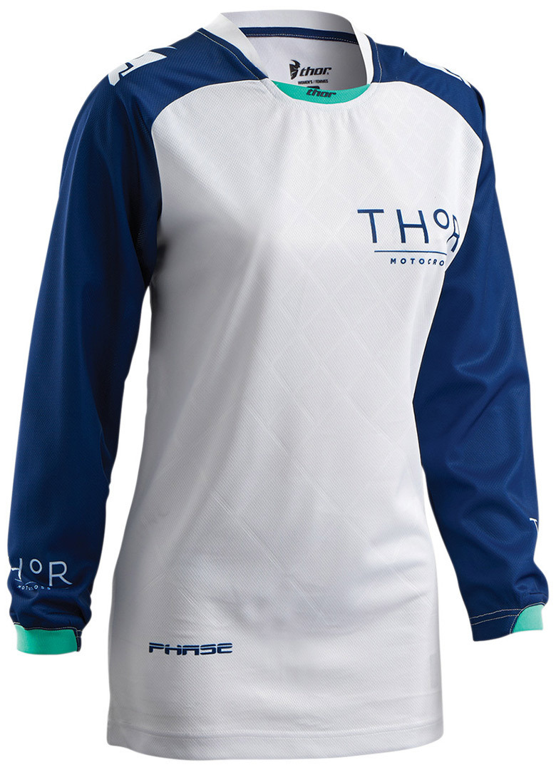 Thor Phase Clutch Jersey Ladies, white-blue, Size XS for Women, white-blue, Size XS for Women
