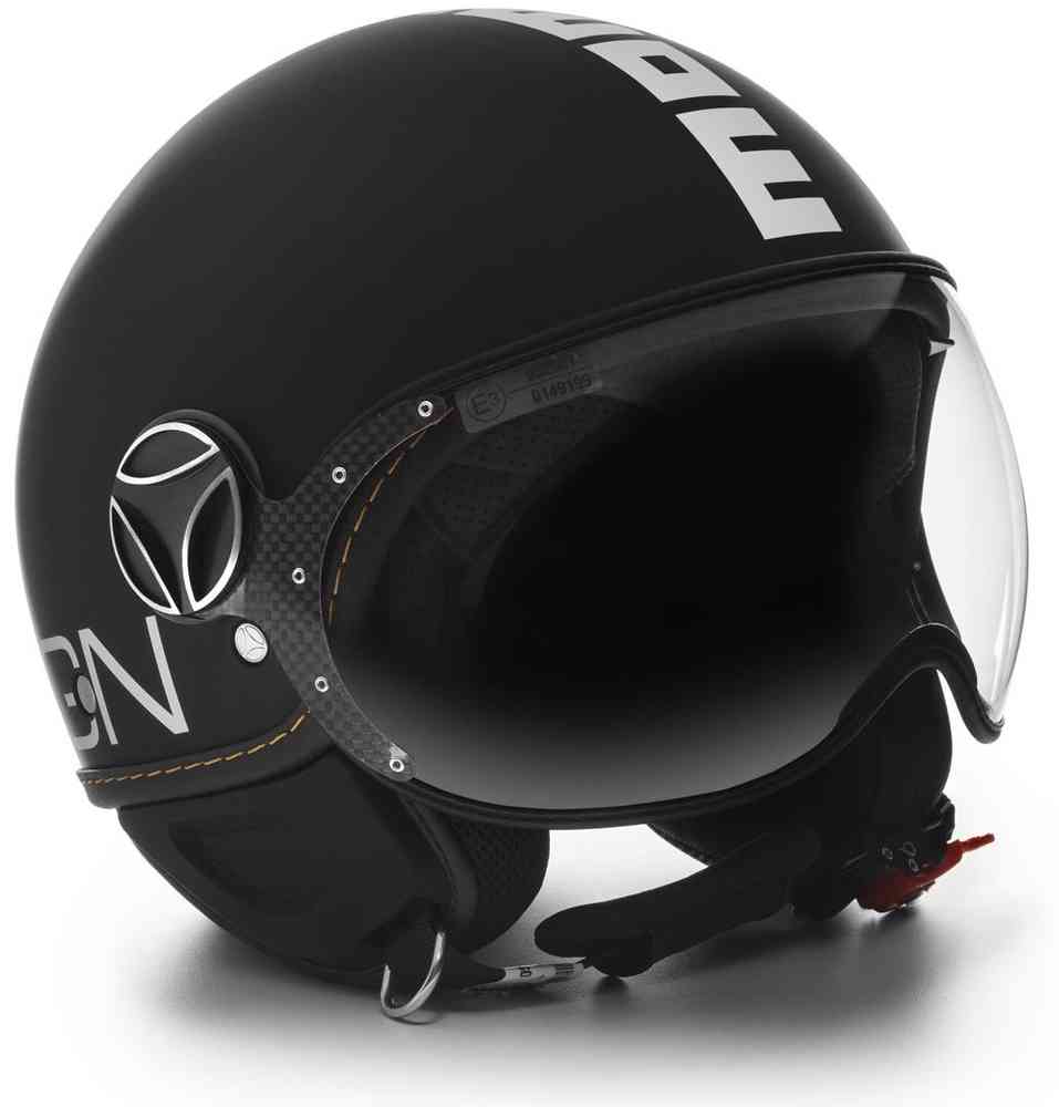 MOMO FGTR EVO Jet Helmet Black Matt / White Jet Helma Černá Matná / Bílá