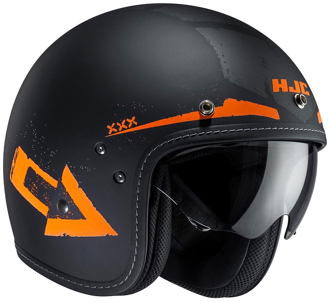 HJC FG 70s Tales Jet Helmet, black-orange, Size XS, black-orange, Size XS