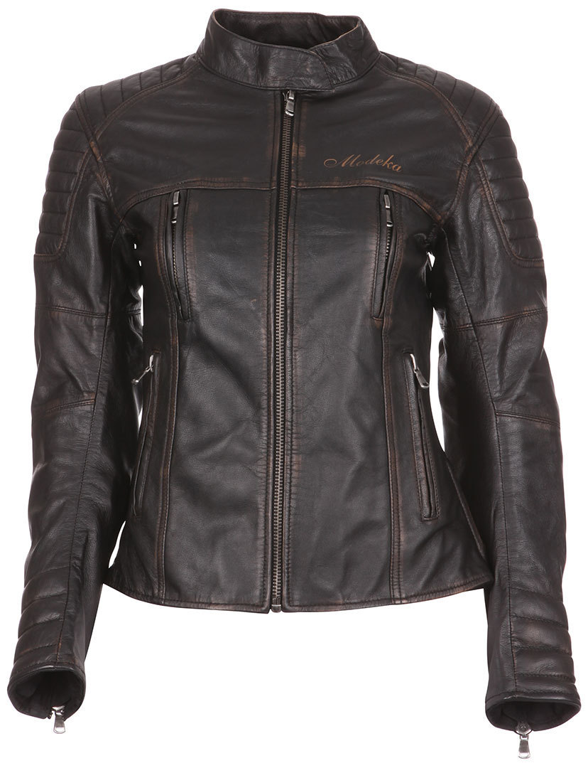 Modeka Kalea Ladies Leather Jacket, black, Size 34 for Women, black, Size 34 for Women