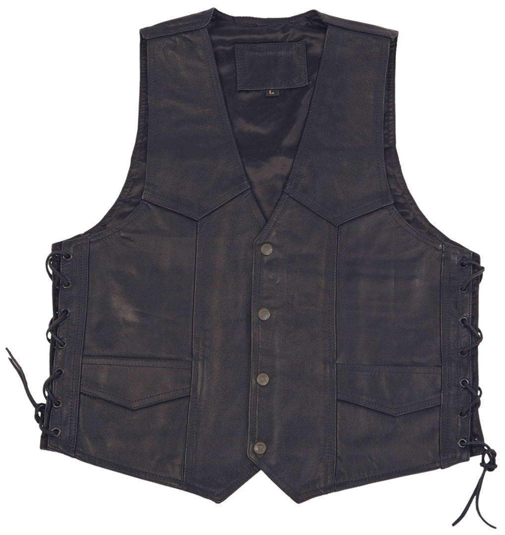 Modeka 1653 Leather Vest, black, Size S, black, Size S
