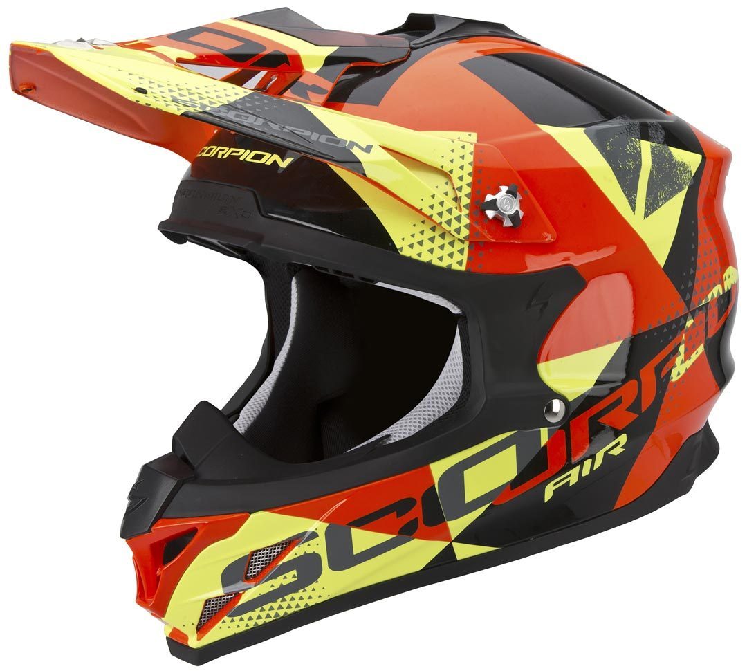 Scorpion VX-15 Evo Air Akra Cross Helmet, black-red-yellow, Size XS, black-red-yellow, Size XS