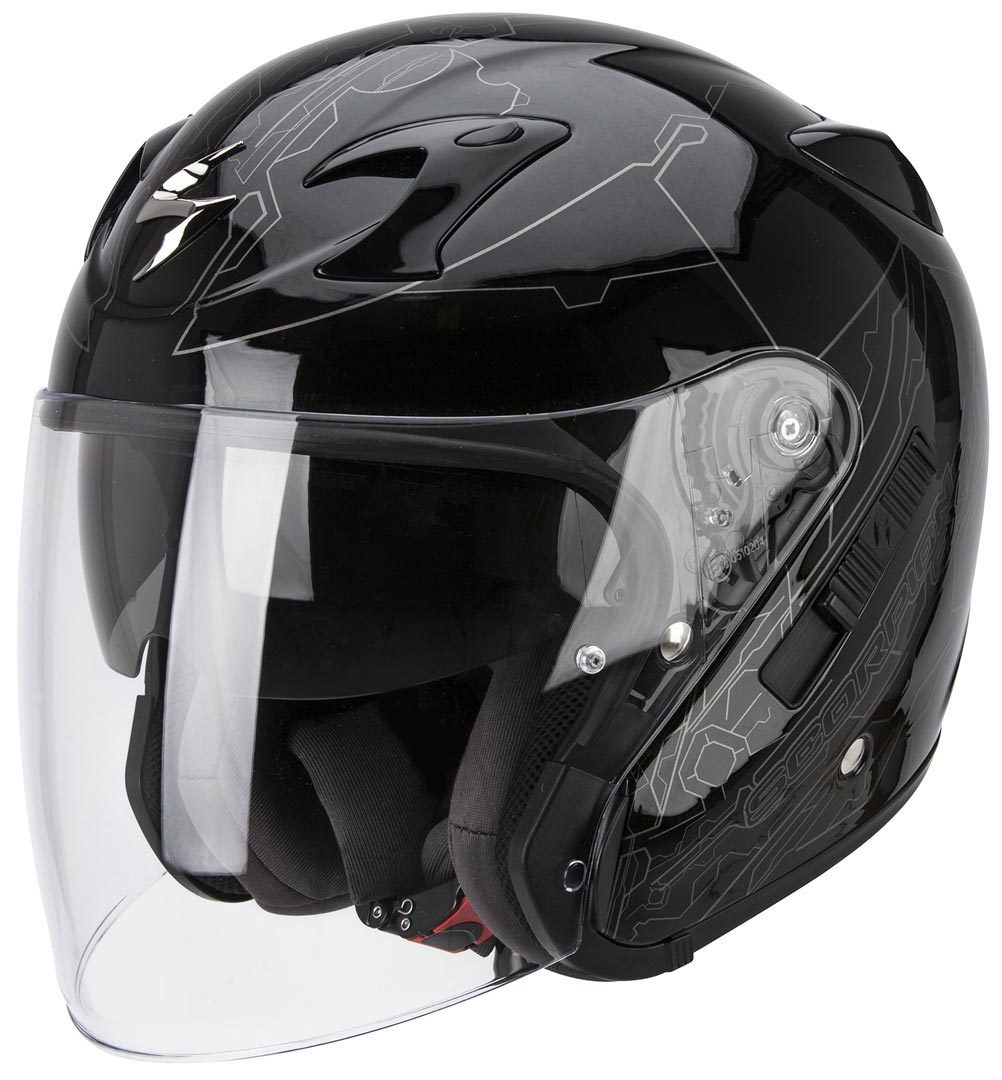 Scorpion Exo 220 Ion Jet Helmet, black-silver, Size XS, black-silver, Size XS