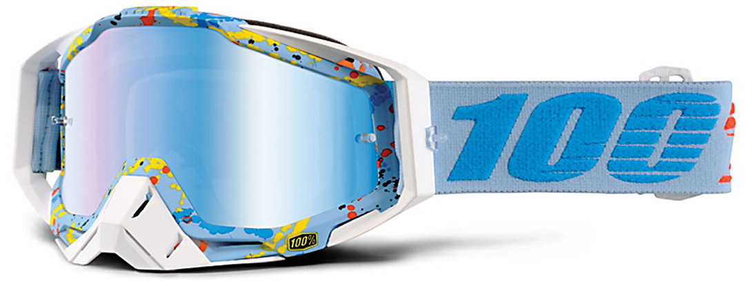 100% Racecraft Extra Motocross Goggles, white-blue, white-blue, Size One Size