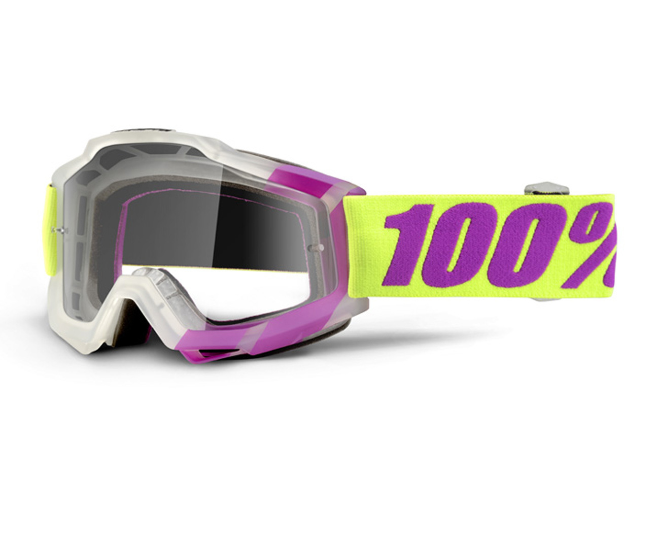 Image of 100% Accuri Occhiali Motocross, bianco-porpora