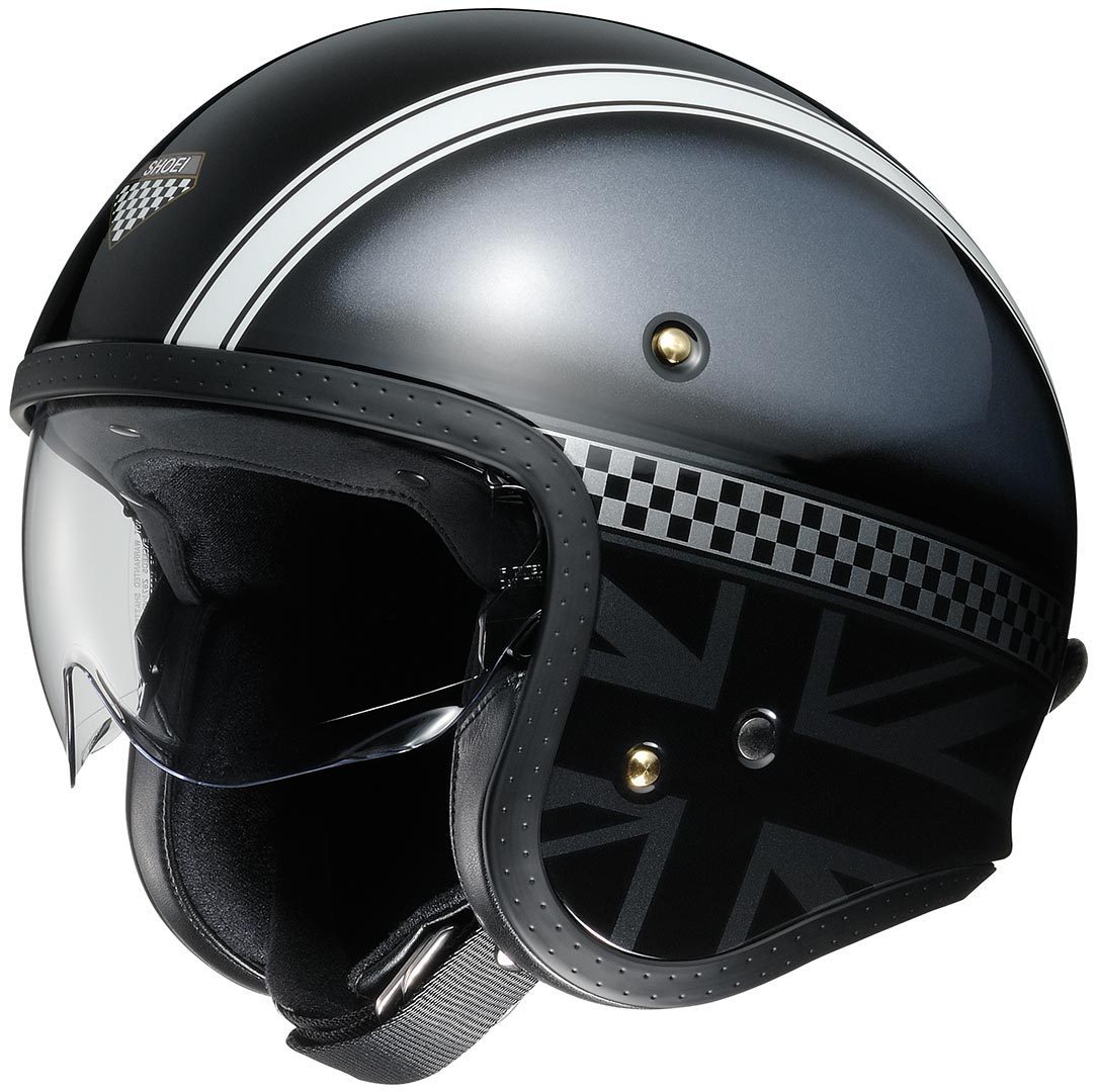 Shoei J.O Hawker Jethelm, schwarz-silber, Größe L, schwarz-silber, Größe L