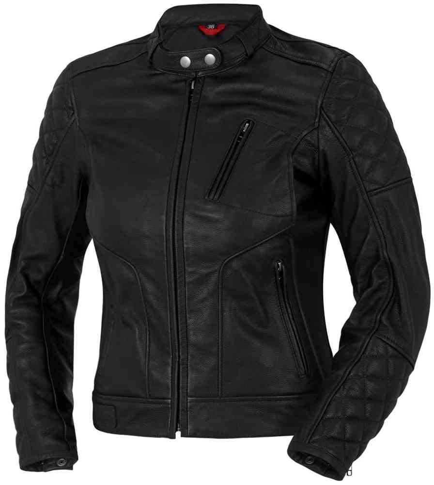 Bogotto Chicago Retro Женская мотоциклетная кожаная куртка чёрный 34 