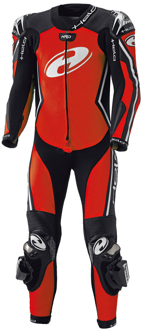 Held Full Speed 1-Teiler Motorrad Lederkombi, schwarz-rot, Größe 48, schwarz-rot, Größe 48